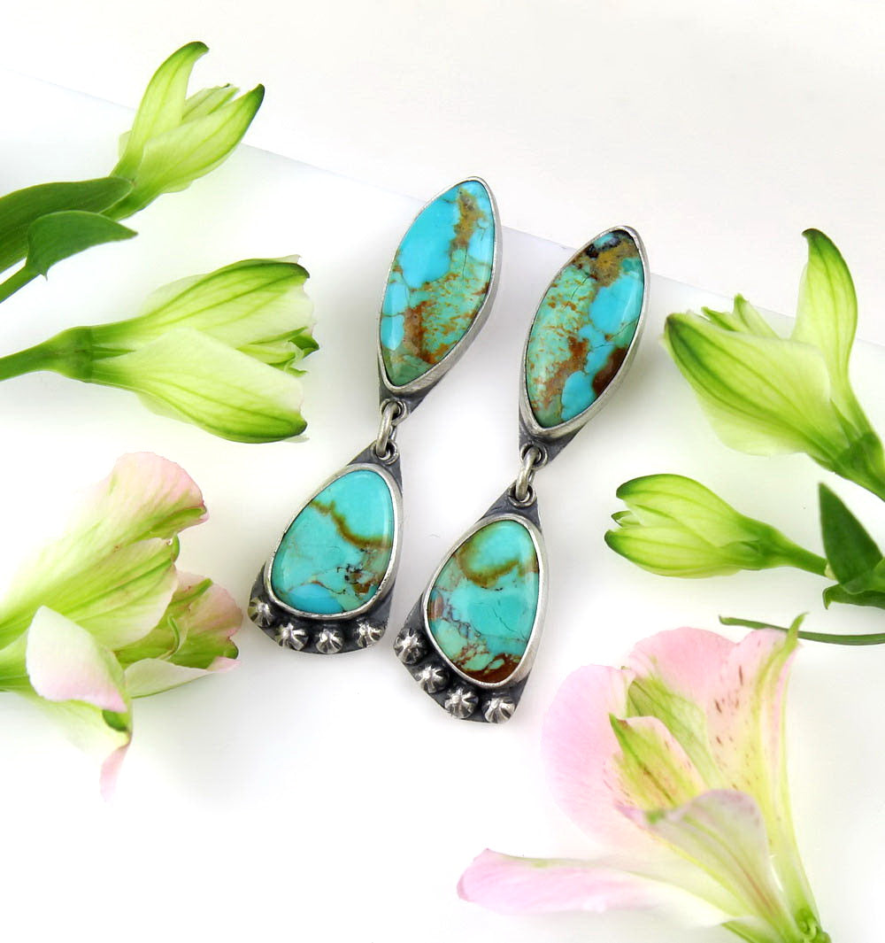 The Sea of Dreams - Turquoise Sterling Silver Earrings