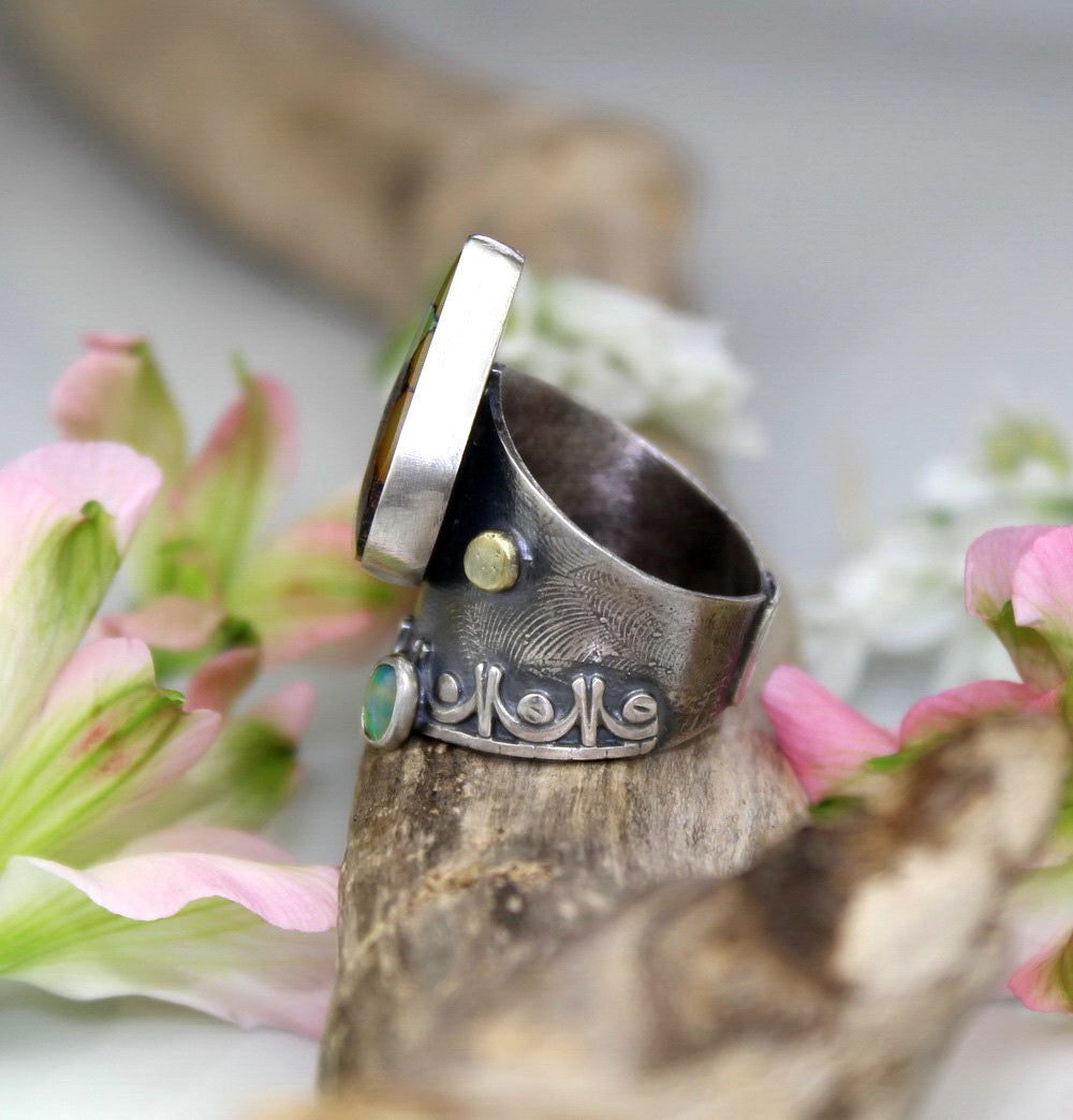Emergence of Life - Hubei Turquoise Sterling Silver Ring