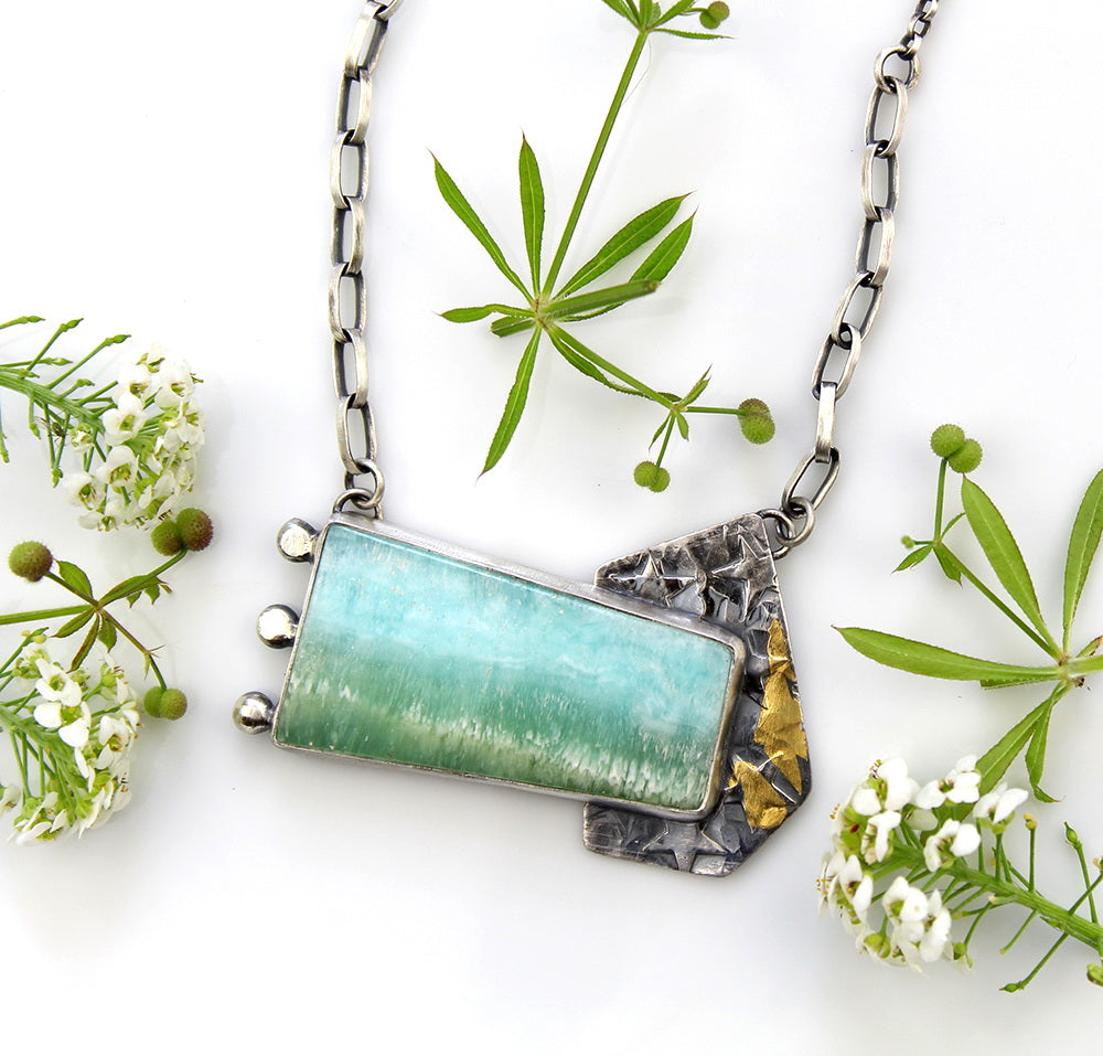 The Gathering Light - Aragonite Sterling Silver Necklace