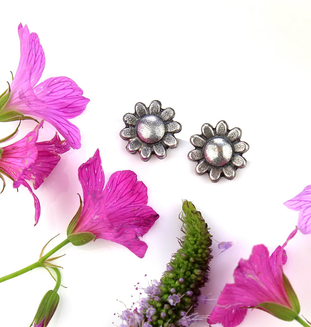 MADE TO ORDER :: Flowering the World - Sterling Silver Flower Earrings