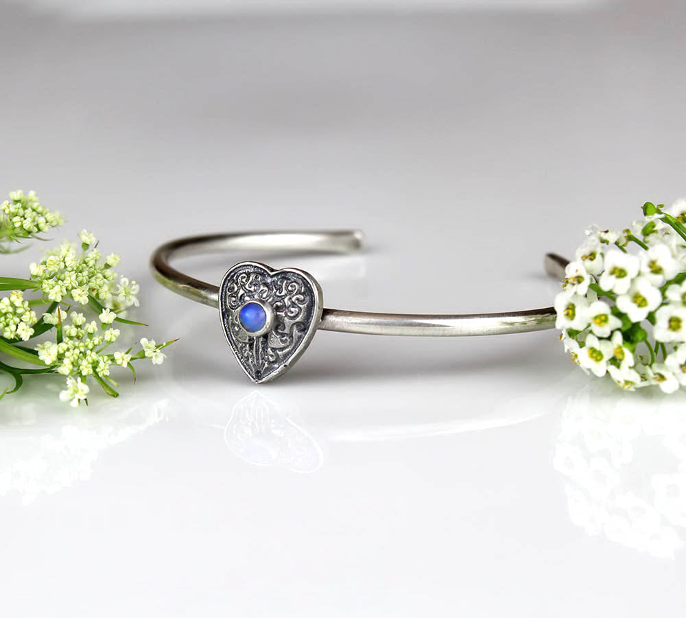 MADE TO ORDER :: Beneath the Aurora - Ethiopian Opal Sterling Silver Bangle