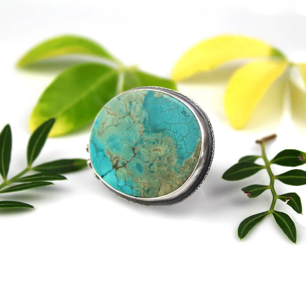 Island in the Sky - Turquoise Sterling Silver Ring