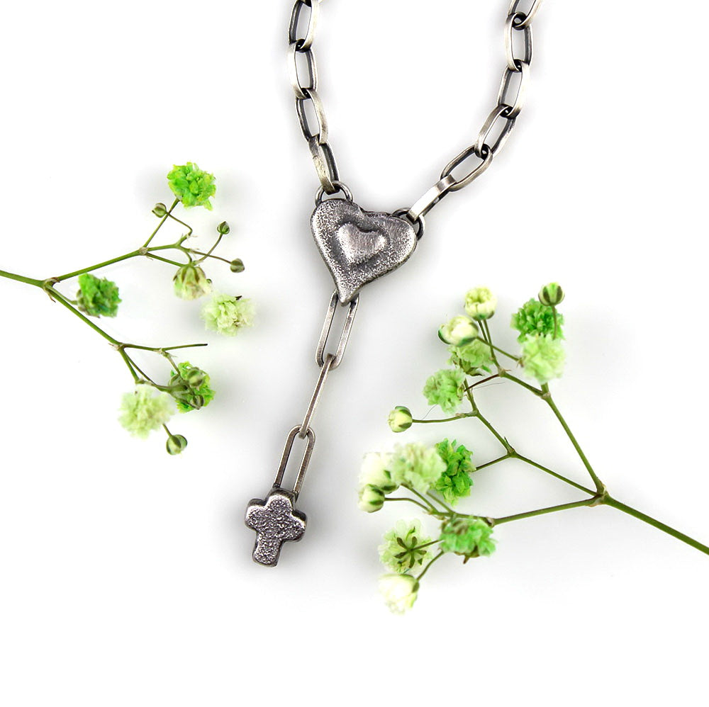 MADE TO ORDER :: To the Heart of Life - Sterling Silver Lariat Necklace