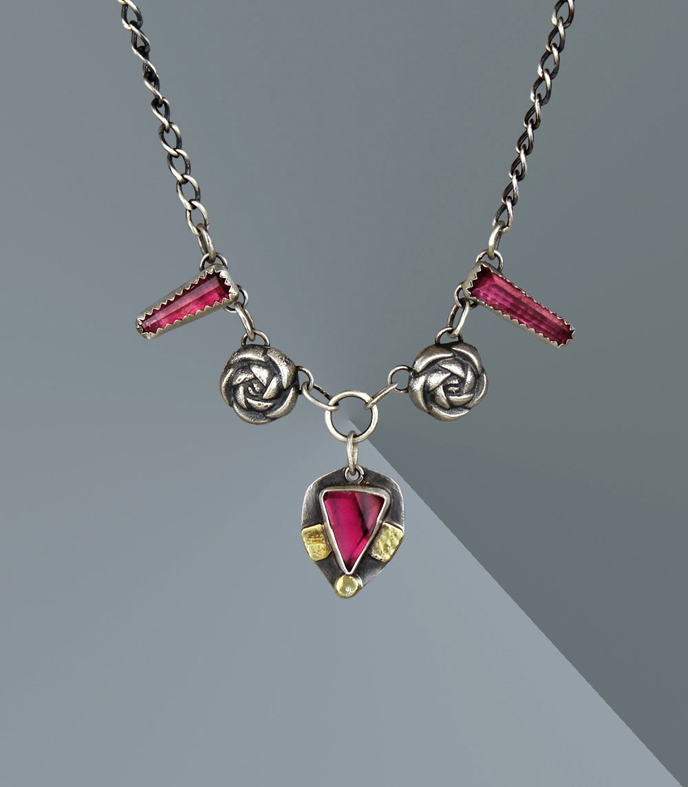 Flowering the World - Tourmaline Sterling Silver Necklace