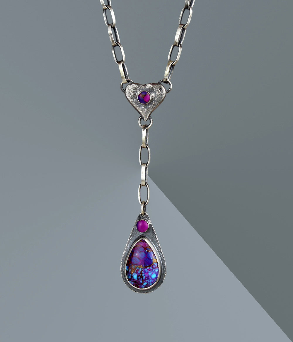 Magic Heart - Mohave Turquoise Sterling Silver Necklace
