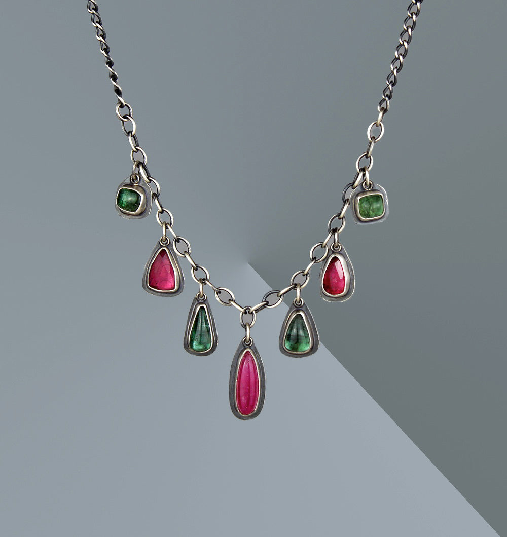 To the Heart of Life - Tourmaline Sterling Silver Charm Necklace