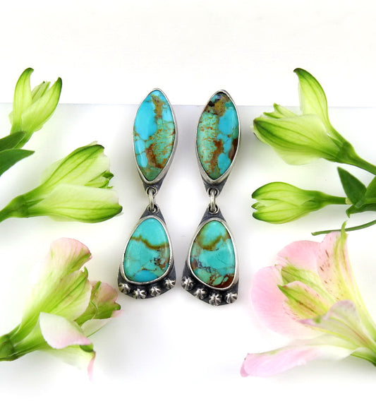 The Sea of Dreams - Turquoise Sterling Silver Earrings