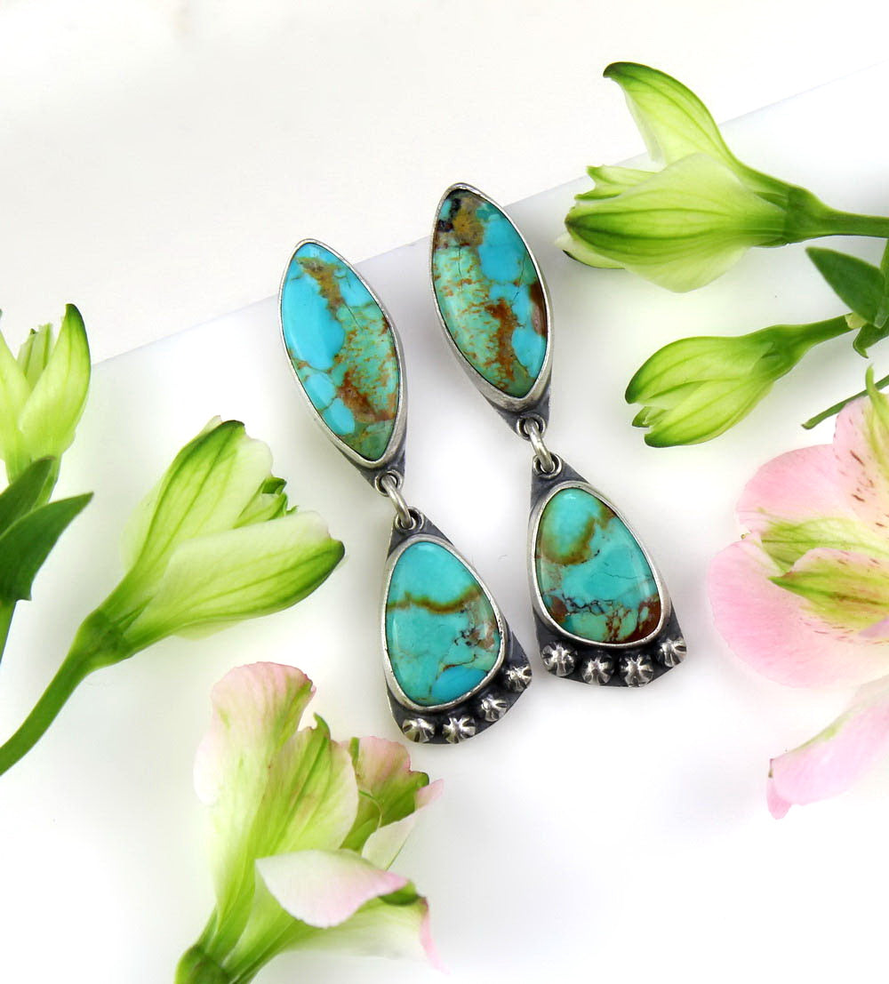 The Sea of Dreams - Turquoise Sterling Silver Earrings