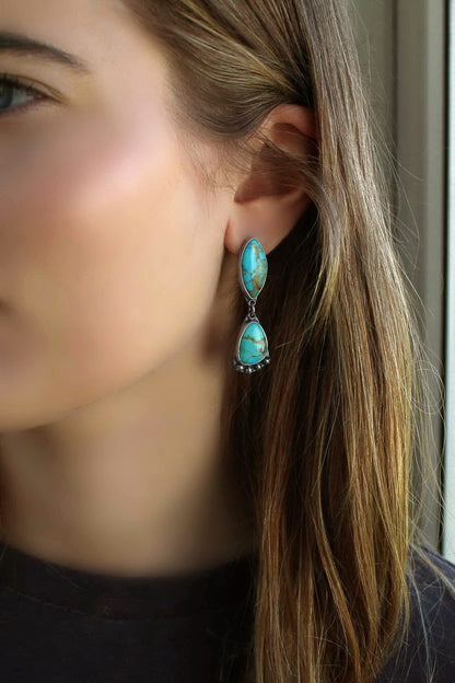 The Sea of Dreams - Turquoise Sterling Silver Earrings