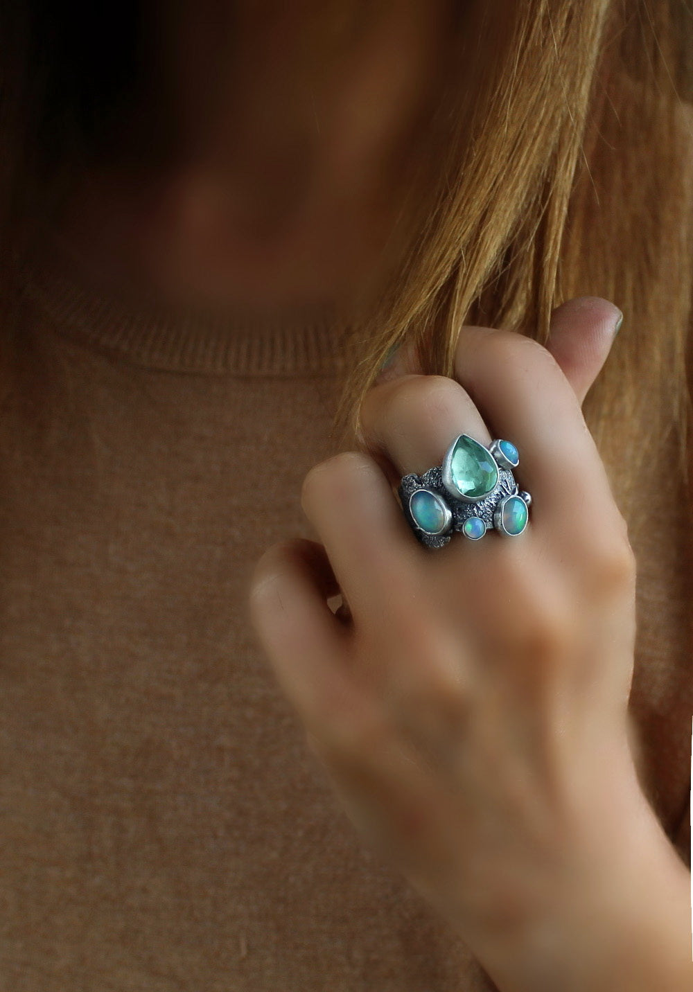 Life in the Light - Fluorite and Ethiopian Opal Sterling Silver Ring