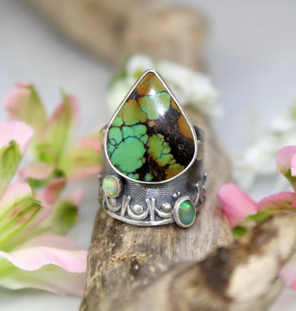Emergence of Life - Hubei Turquoise Sterling Silver Ring