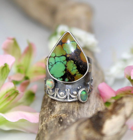 Emergence of Life - Hubei Turquoise Sterling Silver Ring