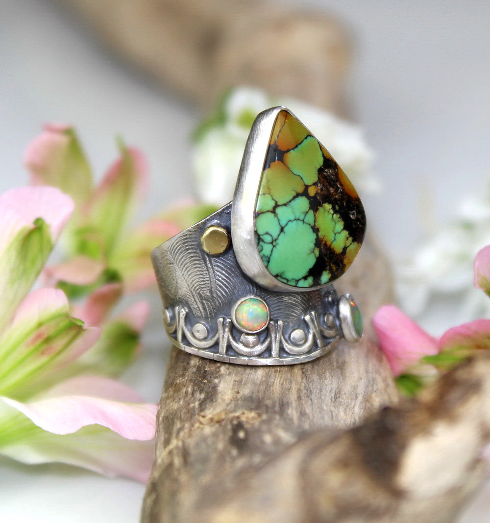 Emergence of Life - Hubei Turquoise Sterling Silver Ring