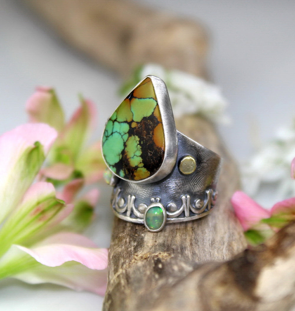 Emergence of Life - Hubei Turquoise Sterling Silver Ring