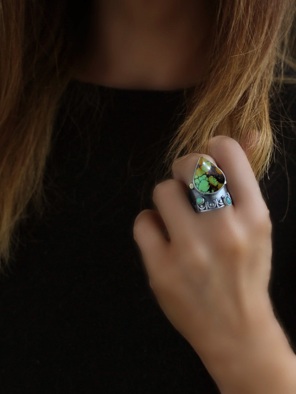 Emergence of Life - Hubei Turquoise Sterling Silver Ring
