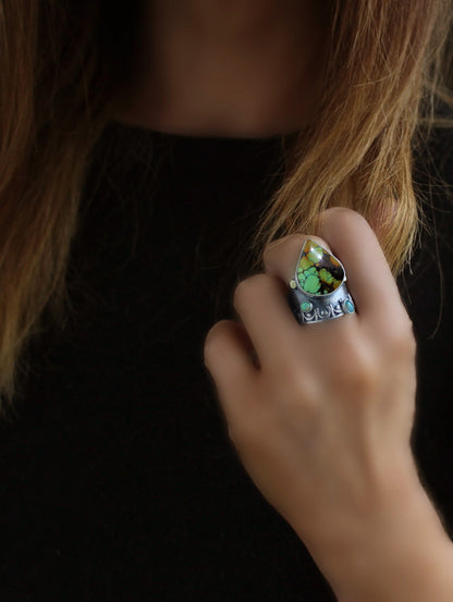 Emergence of Life - Hubei Turquoise Sterling Silver Ring