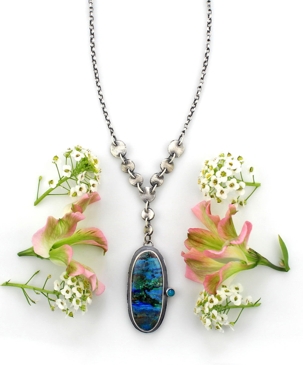 Stillness of the Sky - Azurite Sterling Silver Necklace