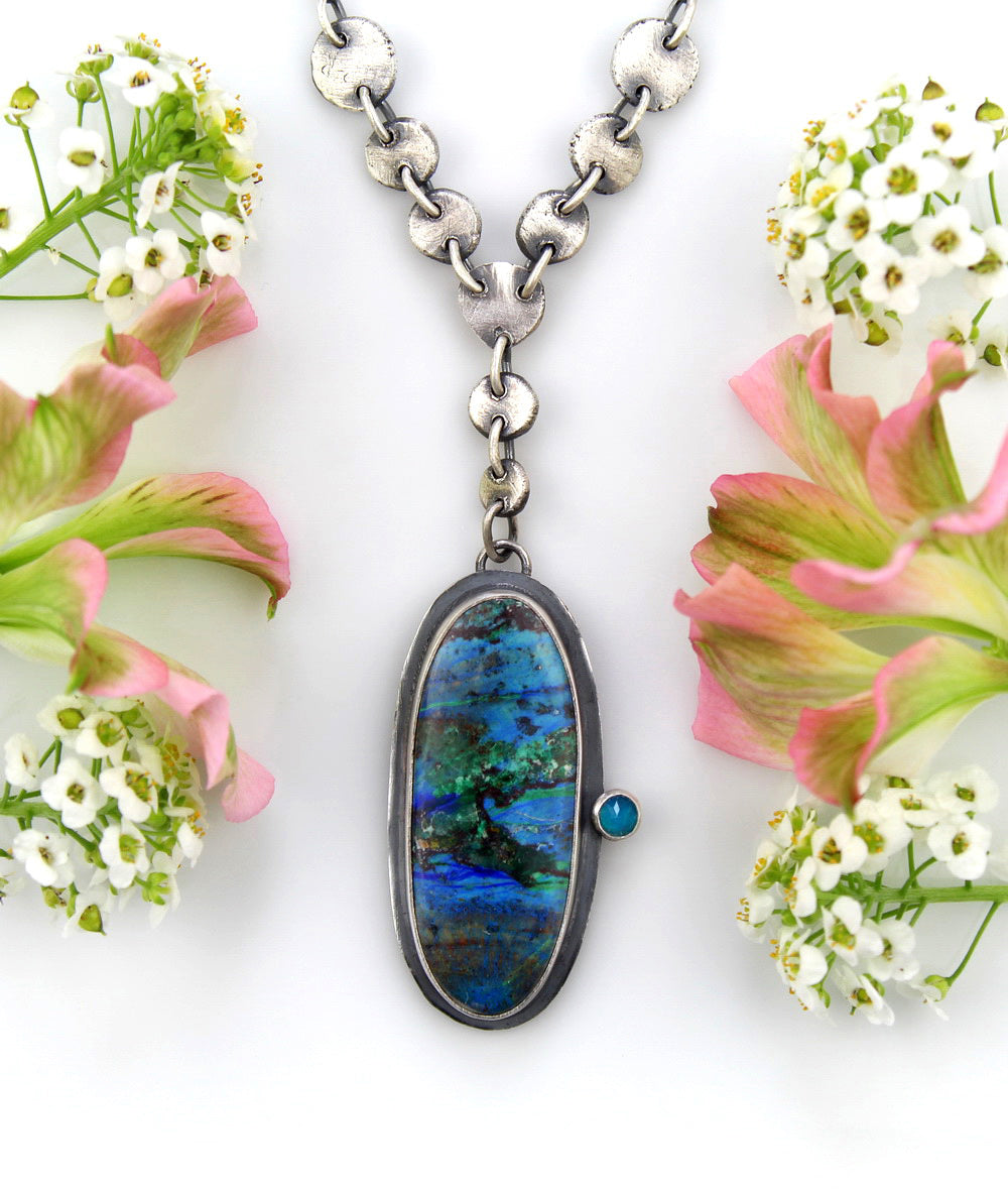Stillness of the Sky - Azurite Sterling Silver Necklace
