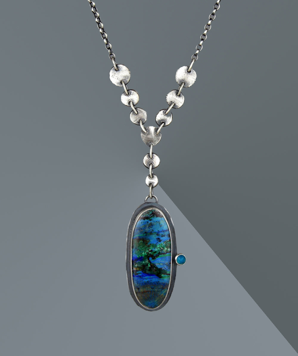 Stillness of the Sky - Azurite Sterling Silver Necklace