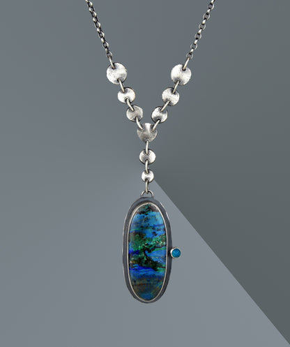 Stillness of the Sky - Azurite Sterling Silver Necklace