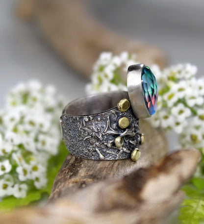 Beneath the Aurora - Aurora Opal Sterling Silver Ring