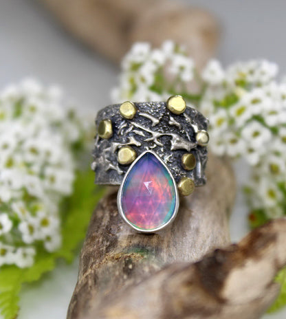 Beneath the Aurora - Aurora Opal Sterling Silver Ring