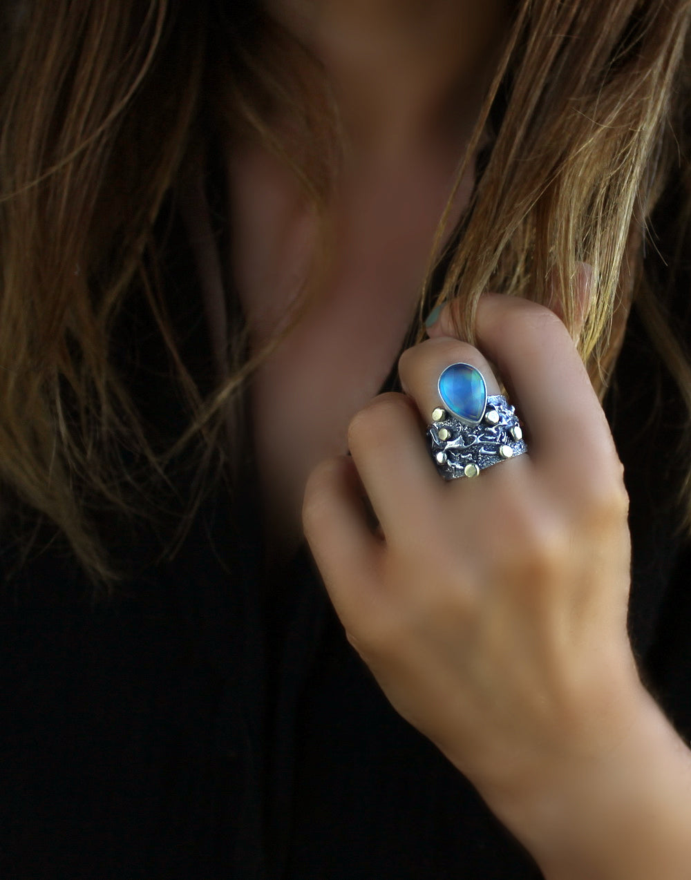 Beneath the Aurora - Aurora Opal Sterling Silver Ring