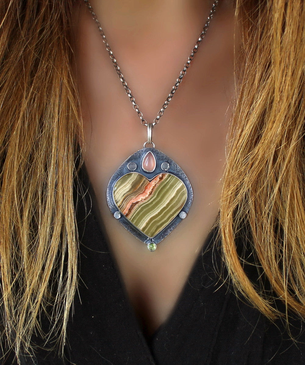 A Glad Heart - Calcite Sterling Silver Necklace