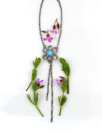 The Starflower - Ethiopian Opal Sterling Silver Necklace
