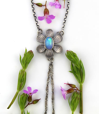 The Starflower - Ethiopian Opal Sterling Silver Necklace