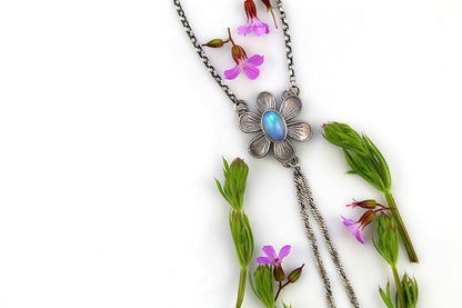 The Starflower - Ethiopian Opal Sterling Silver Necklace