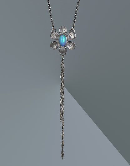 The Starflower - Ethiopian Opal Sterling Silver Necklace