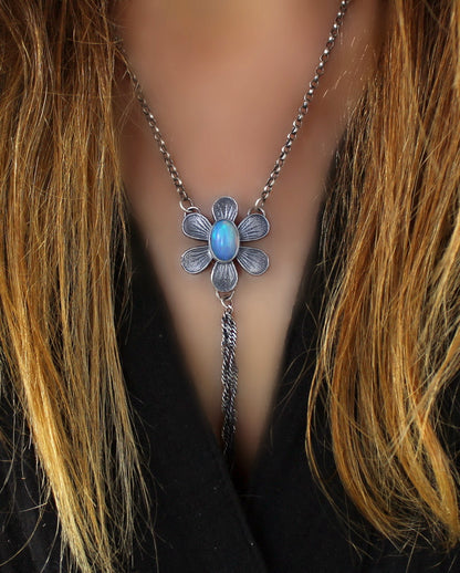 The Starflower - Ethiopian Opal Sterling Silver Necklace
