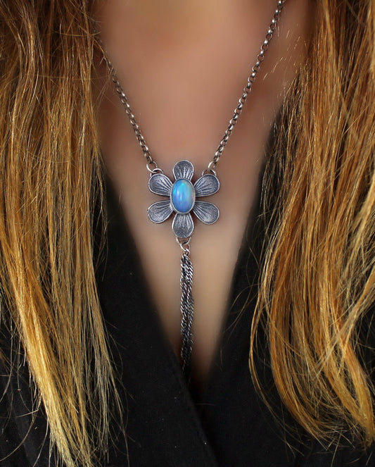 The Starflower - Ethiopian Opal Sterling Silver Necklace