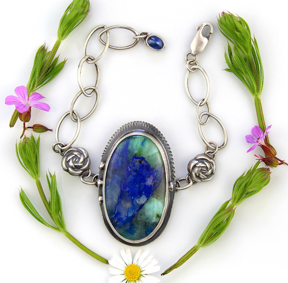 The Sea of Dreams - Azurite Malachite Sterling Silver Bracelet
