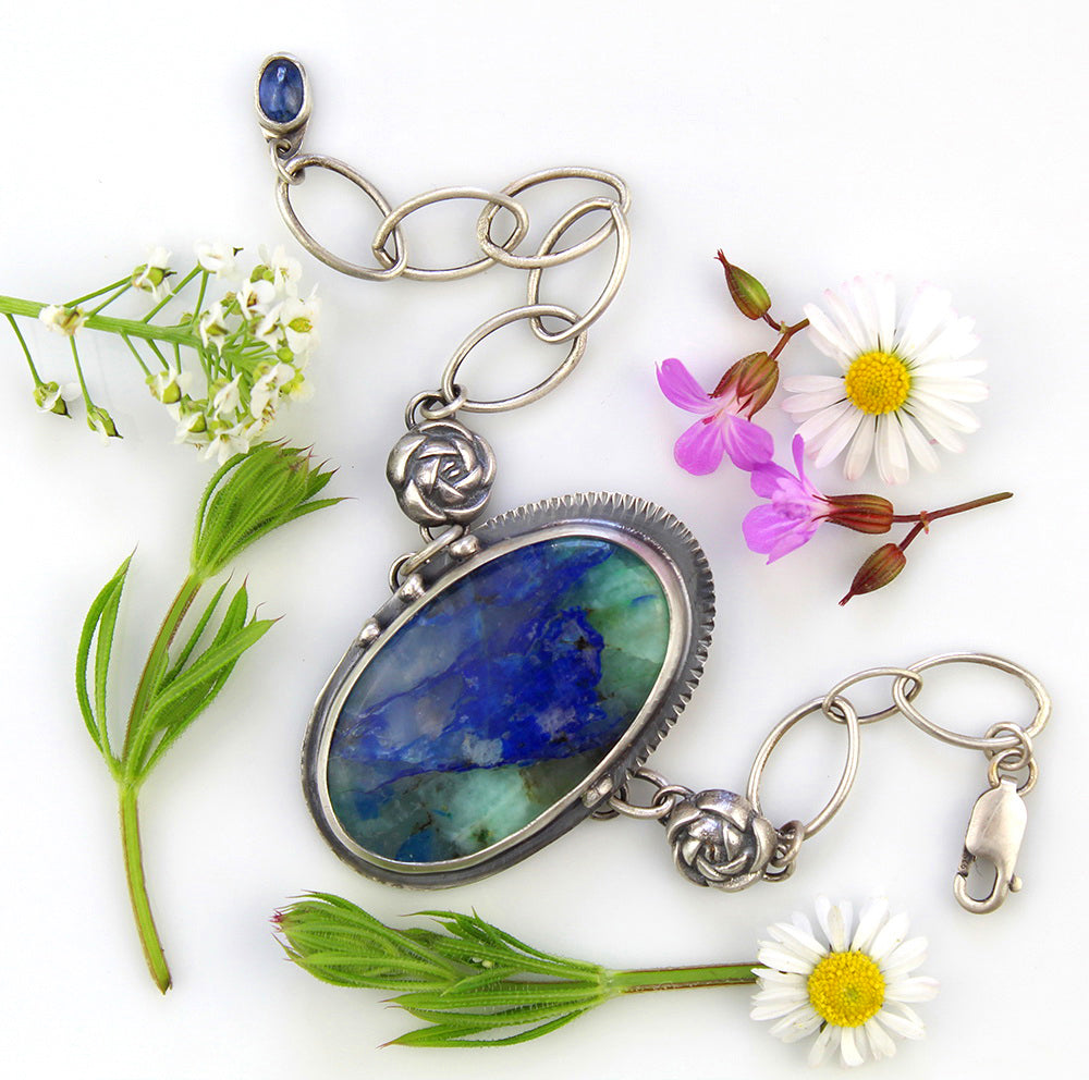 The Sea of Dreams - Azurite Malachite Sterling Silver Bracelet