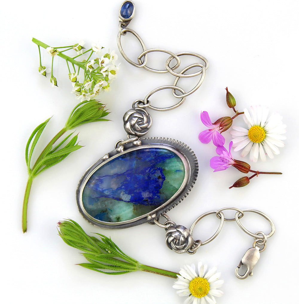 The Sea of Dreams - Azurite Malachite Sterling Silver Bracelet
