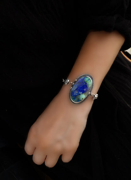 The Sea of Dreams - Azurite Malachite Sterling Silver Bracelet
