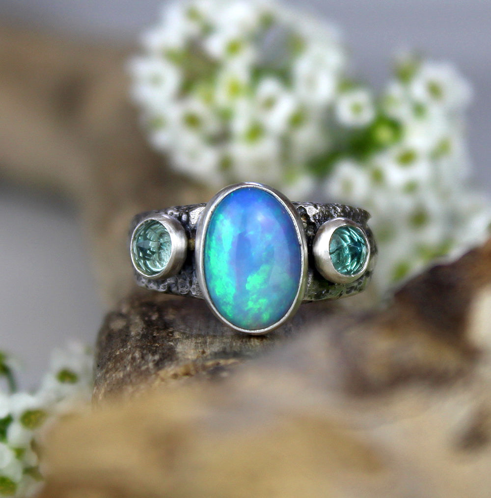 The Desert Star - Ethiopian Opal Sterling Silver Ring