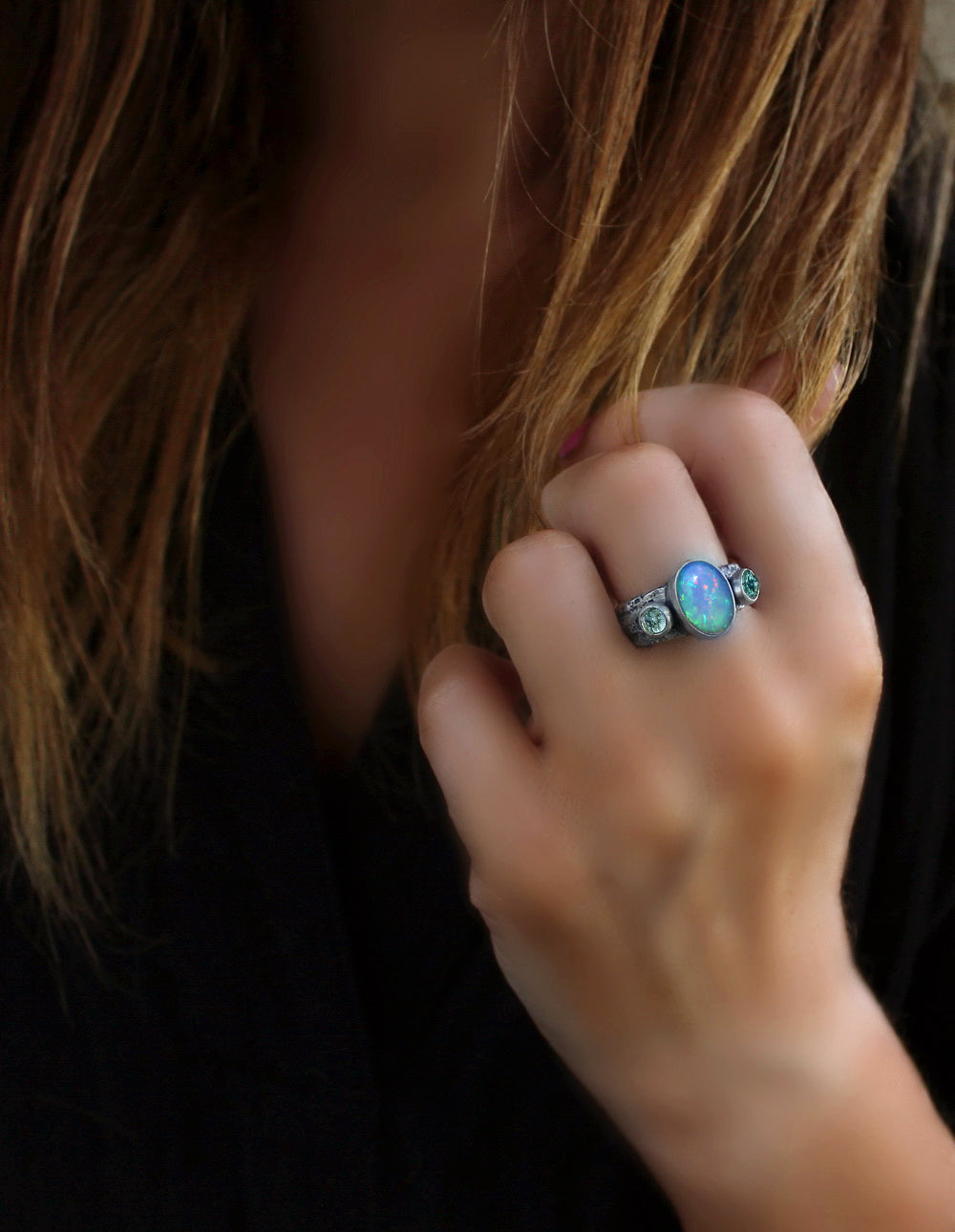 The Desert Star - Ethiopian Opal Sterling Silver Ring