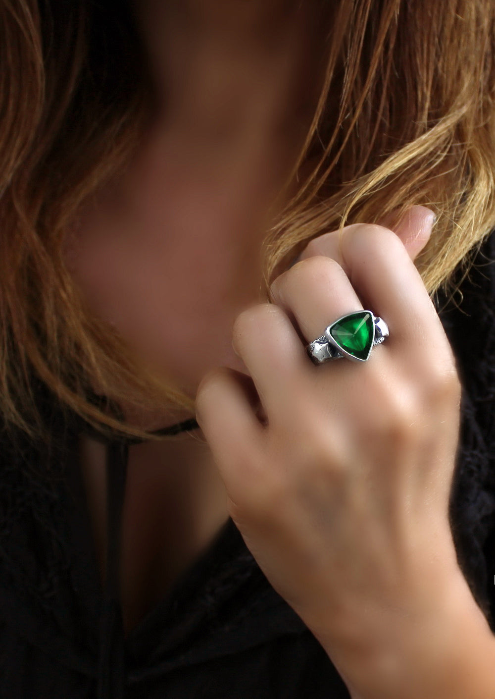 Bliss Among the Stars - Onyx Sterling Silver Ring