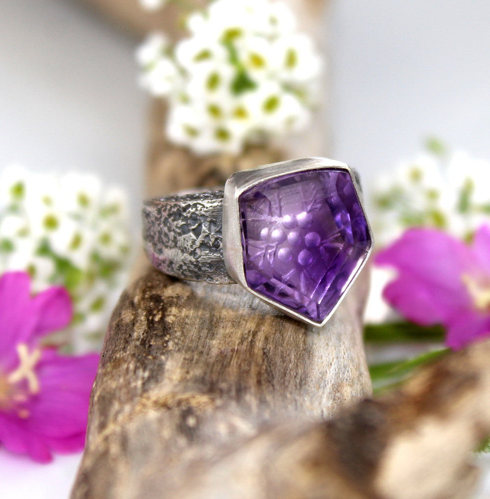 Royal Blossom - Amethyst Sterling Silver Ring