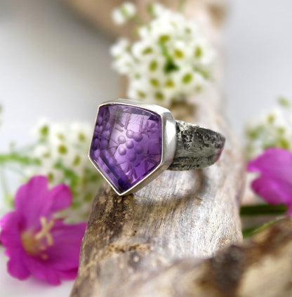 Royal Blossom - Amethyst Sterling Silver Ring