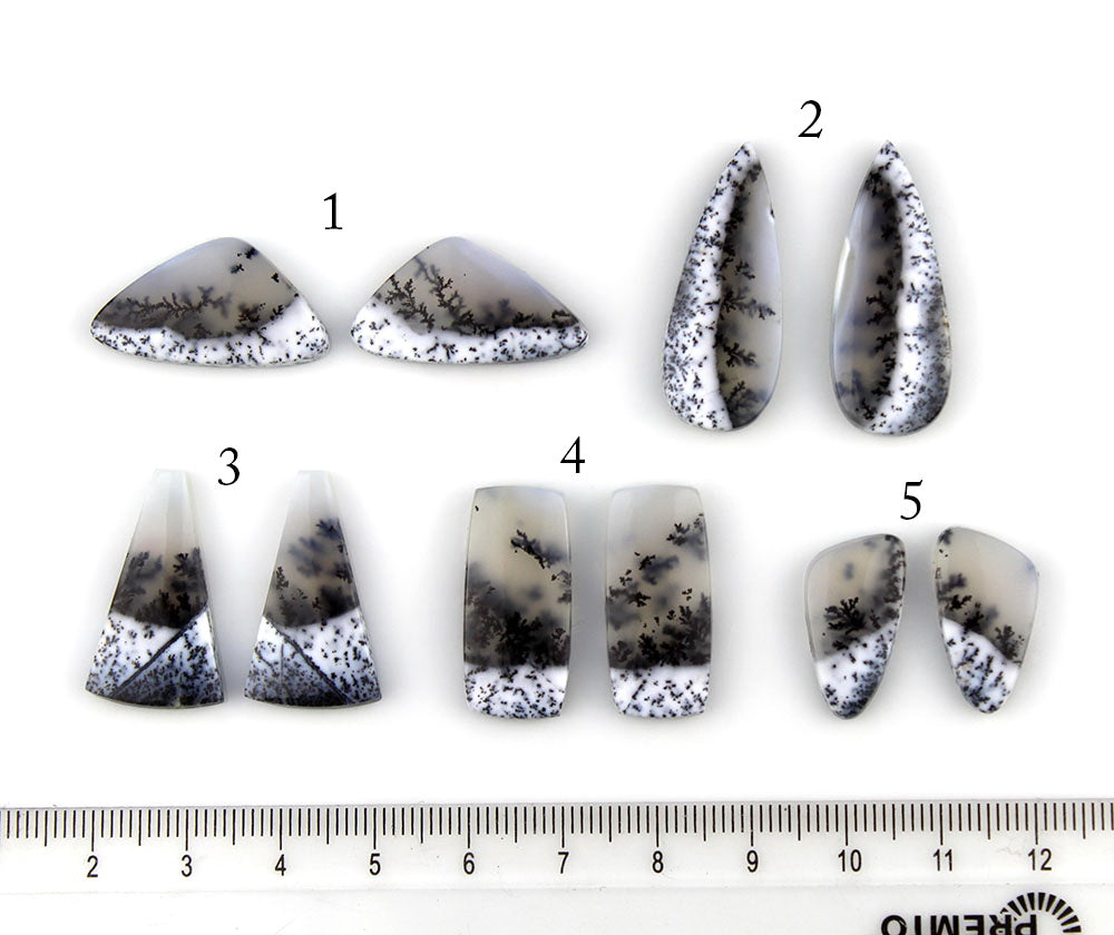 MADE TO ORDER :: Silence of the Winter - Dendritic Opal Sterling Silver Hoop Earrings