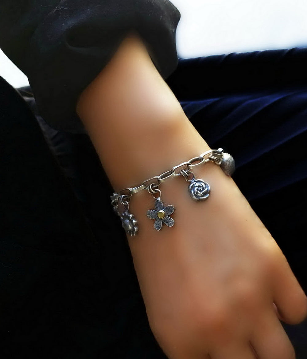 MADE TO ORDER :: Abundance - Sterling Silver Charm Bracelet