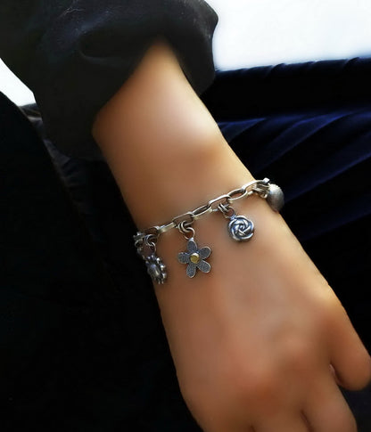 MADE TO ORDER :: Abundance - Sterling Silver Charm Bracelet