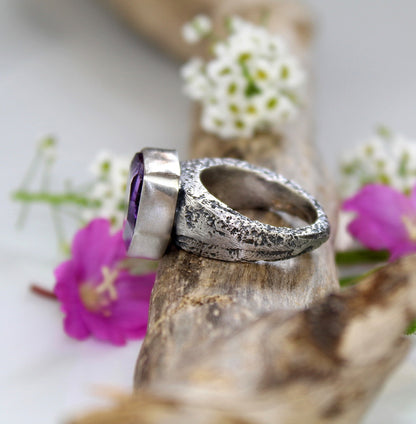 Royal Blossom - Amethyst Sterling Silver Ring