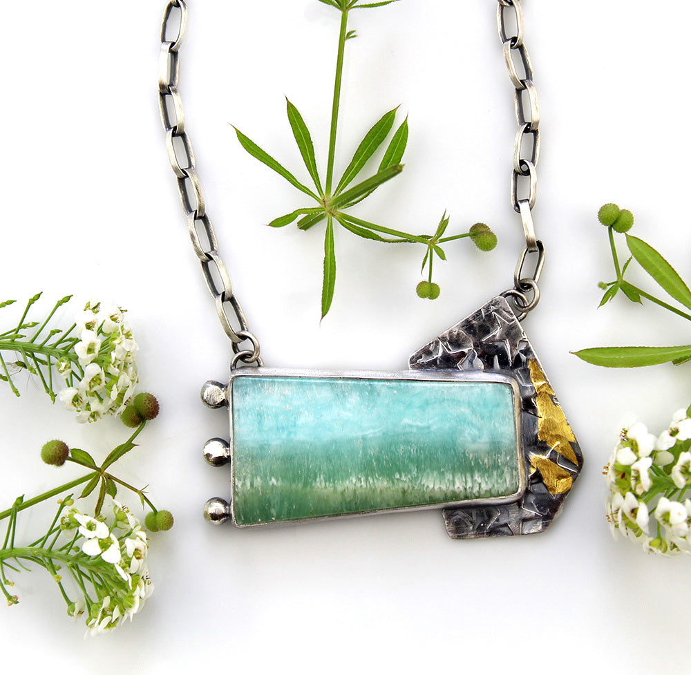 The Gathering Light - Aragonite Sterling Silver Necklace