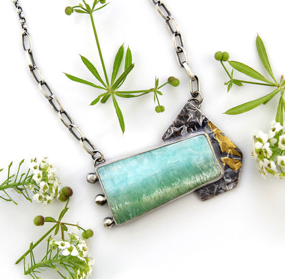 The Gathering Light - Aragonite Sterling Silver Necklace
