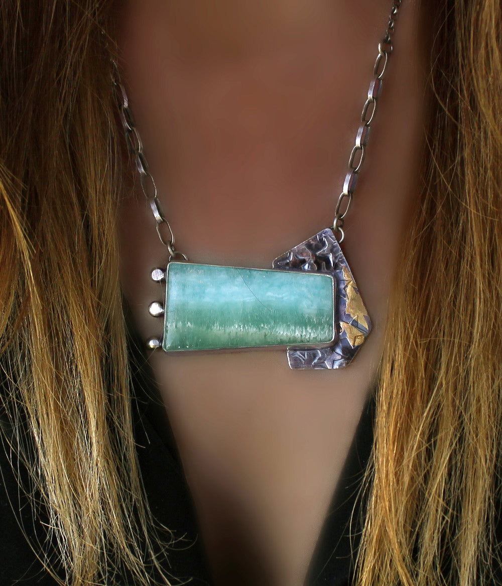 The Gathering Light - Aragonite Sterling Silver Necklace